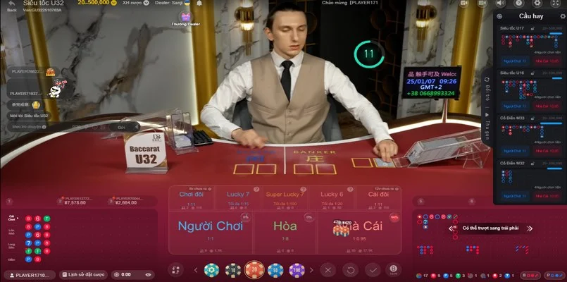 Baccarat là game bài hot của Luck8