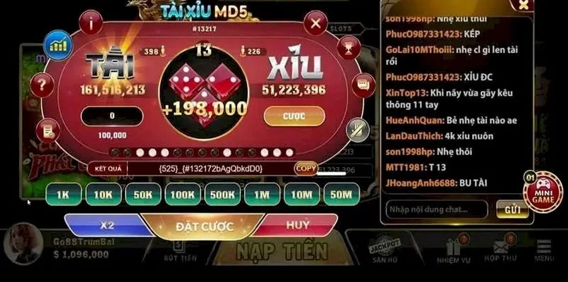 tài xỉu md5 trên luck8